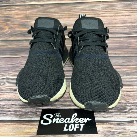 Adidas NMD R1 Black Gold Metallic Women's Athletic Training Shoes Size 8 - Picture 2 of 8